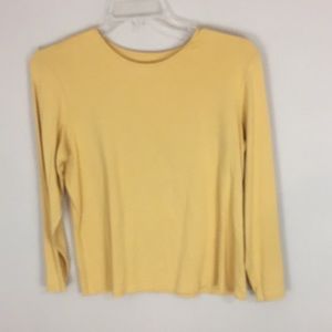 Christopher & Banks Mustard Yellow Layer Your Look  Cotton Long Sleeve Tee XL